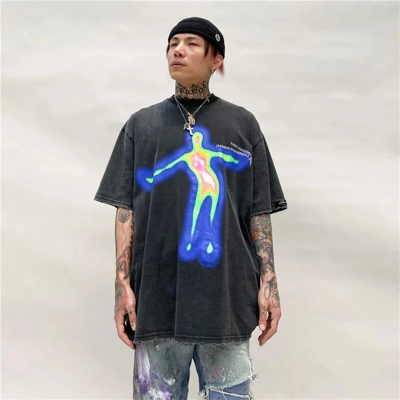 

Oversized Men's T-shirts Hip Male T shirt Streetwear Clothing Retro Tops Fashion T-shirt For Men harajuku