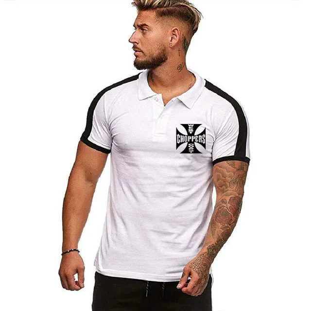 Мужская рубашка поло F West Coast летняя футболка с отворотом мужская коротким