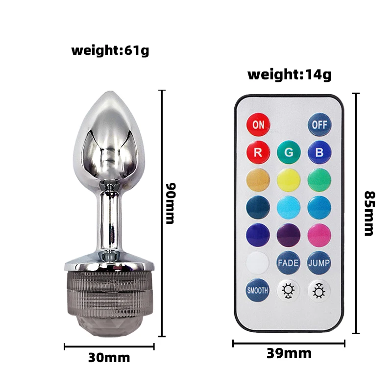 Анальная пробка со светодиодный светильник кой вибратор из нержавеющей стали
