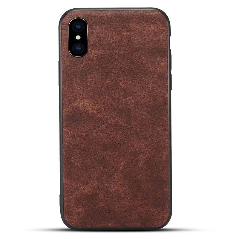 Роскошный кожаный мягкий чехол из искусственной кожи для iphone 7, 8, 6, 6s Plus, X, полный Чехол для iphone XS, XR, XS MAX, 11 Pro, MAX, противоударный чехол-бампер - Цвет: Dark Brown