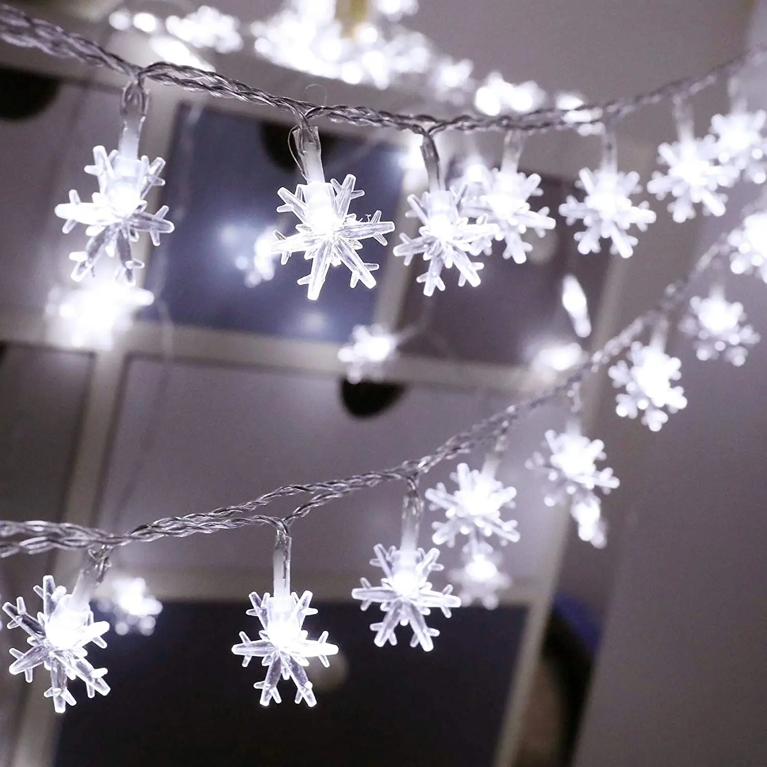 

1M 3M Garland LED Snowflake Fairy Lights String AA Battery Holiday Light Decoration for Home Wedding Room Decor Christmas Lights