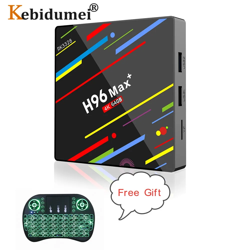 H96 MAX Plus Смарт ТВ коробка Android 9 0 4GB 64GB с двумя камерами процессор Rockchip RK3328 5G Wi Fi H.265 4K