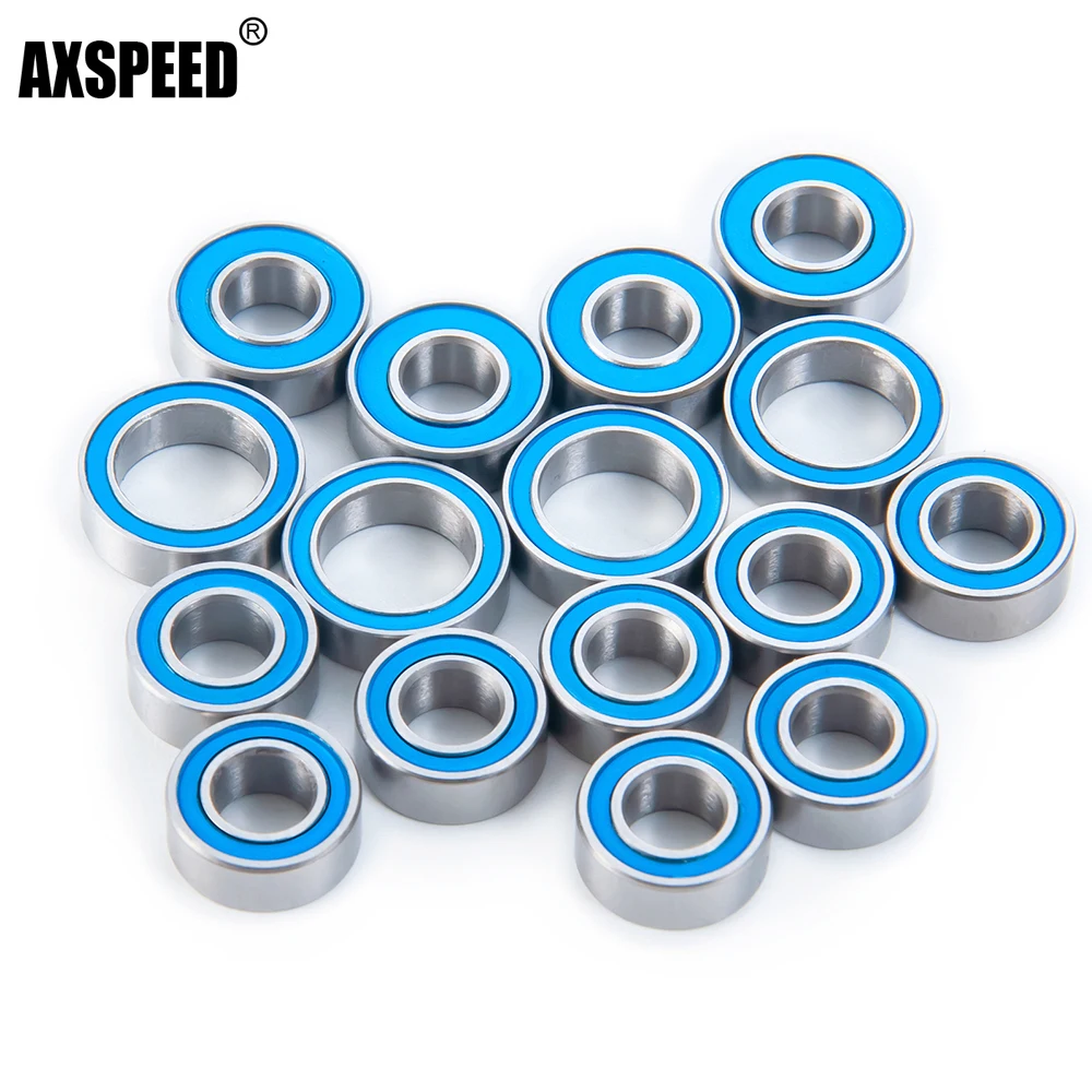 Комплект подшипников AXSPEED 16 шт. синие резиновые герметичные хромированные