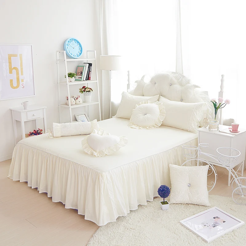 Однотонные свадебные комплекты постельного белья принцессы хлопковая бежевая