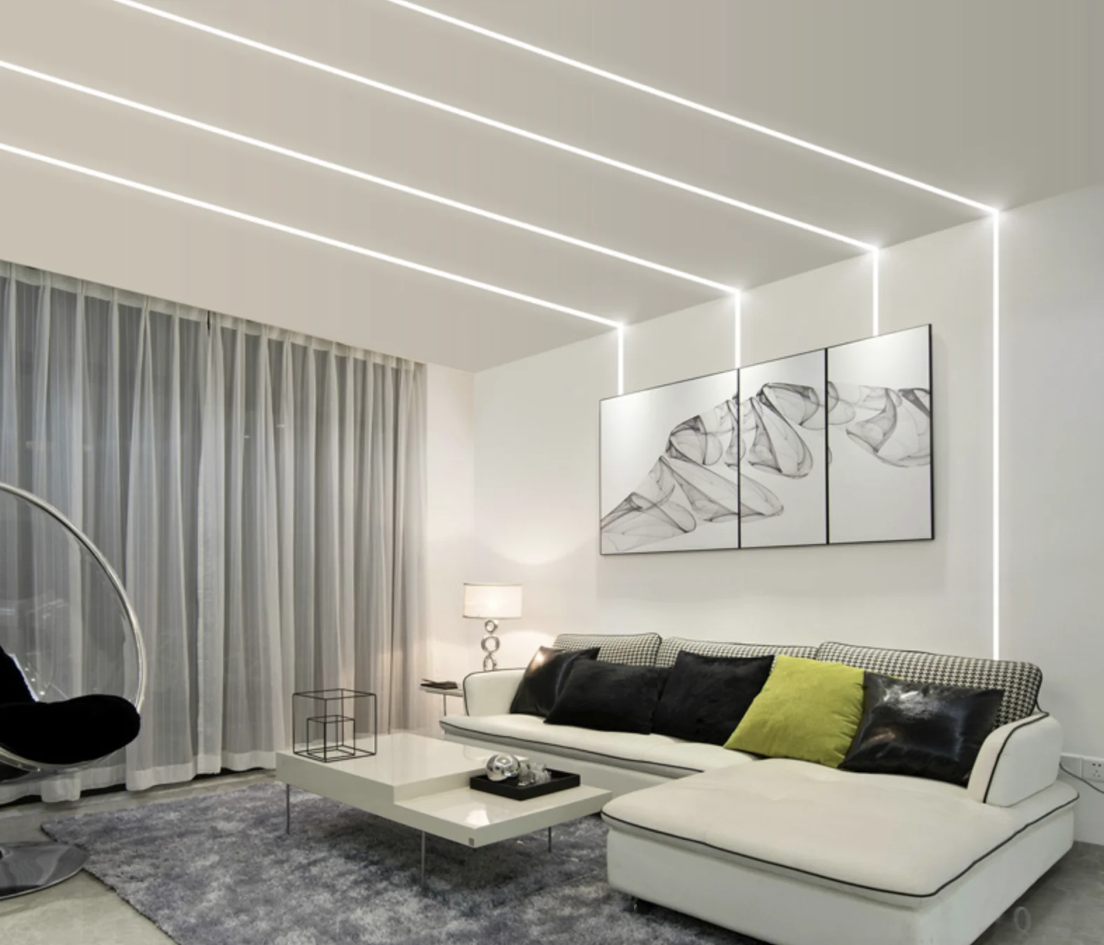 8m(8pcs) a lot 1m per piece Trimless Recessed Drywall use architectural gypsum plaster | Освещение