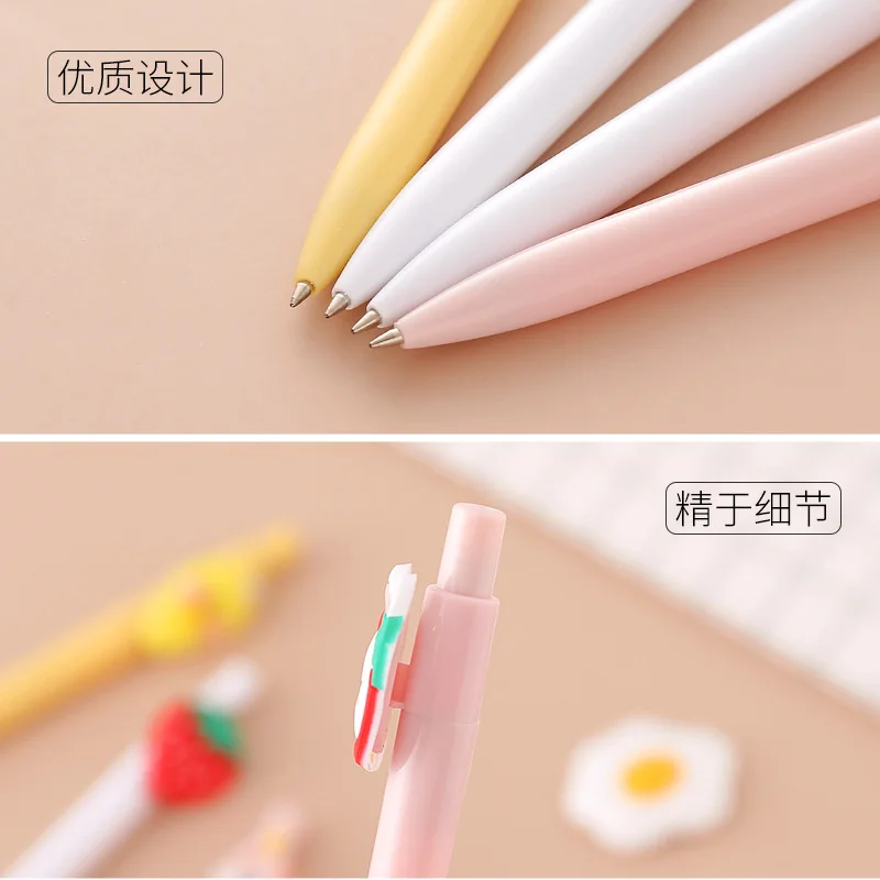 Милая фруктовая гелевая ручка в форме животного клубника кролик единорог утка