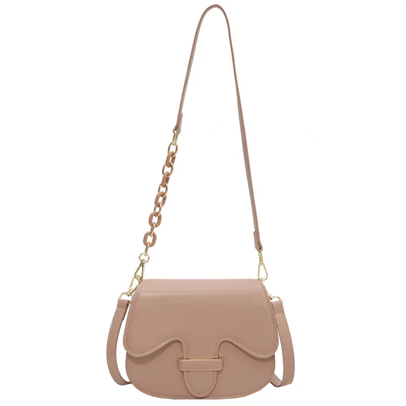 

Small Saddle Bags Brand Handbags 2021 Women's Pu Leather Shoulder Designer Famous Solid Color Crossbody Purses