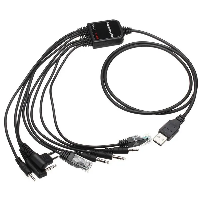 Полный 8 в 1 USB кабель для программирования совместимый рации Motorola Kenwood ICOM BAOFENG TYT QYT