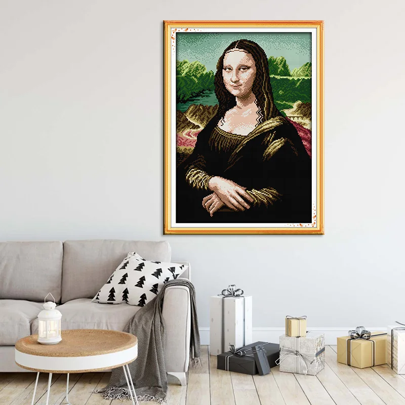 Joy Sunday Mona Lisa лелеять домашний декор Счетный Печатный холст DMC Набор для вышивки