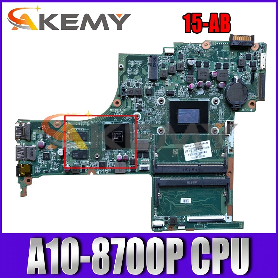 

809408-501 809408-601 For HP Pavilion 15-AB AM870P Laptop Motherboard DA0X21MB6D0 216-086401 DDR3 Notebook Mainboard