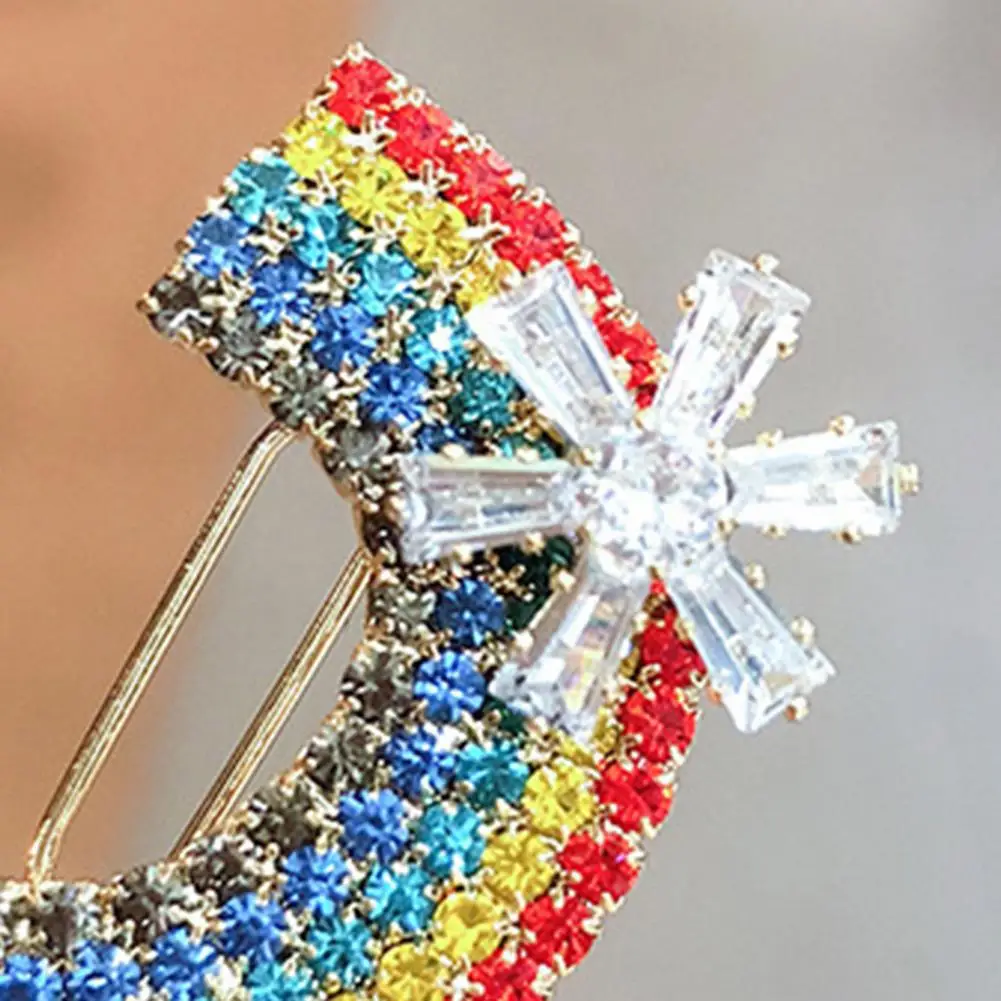 

2021 New Style Fashion Glitter Rhinestone Rainbow Hairpin Headwear Hair Accessory for Women Girls Kid Hair Clip Baby Girl Gift