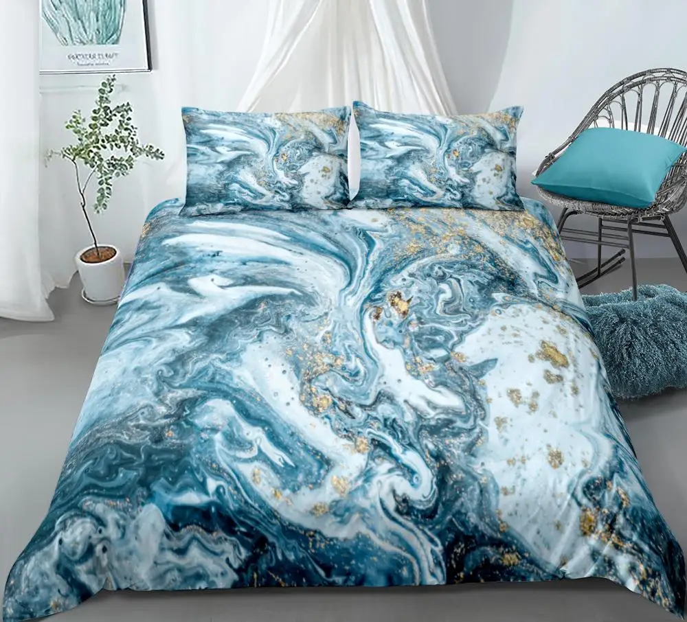 

Modern Marble Comforter Cover Kids Art Abstract Print Bedding Set Home Textured Fashion Decorative Duvet Cover with Pillow Cases