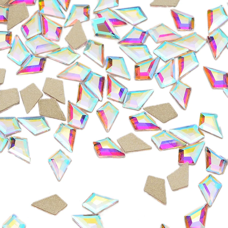 30pcs Golden Back AB Color Flatbacks No-Hotfix Rhinestones CRYSTAL Nail Art Crystal Flat Back Rhinestones For Nails