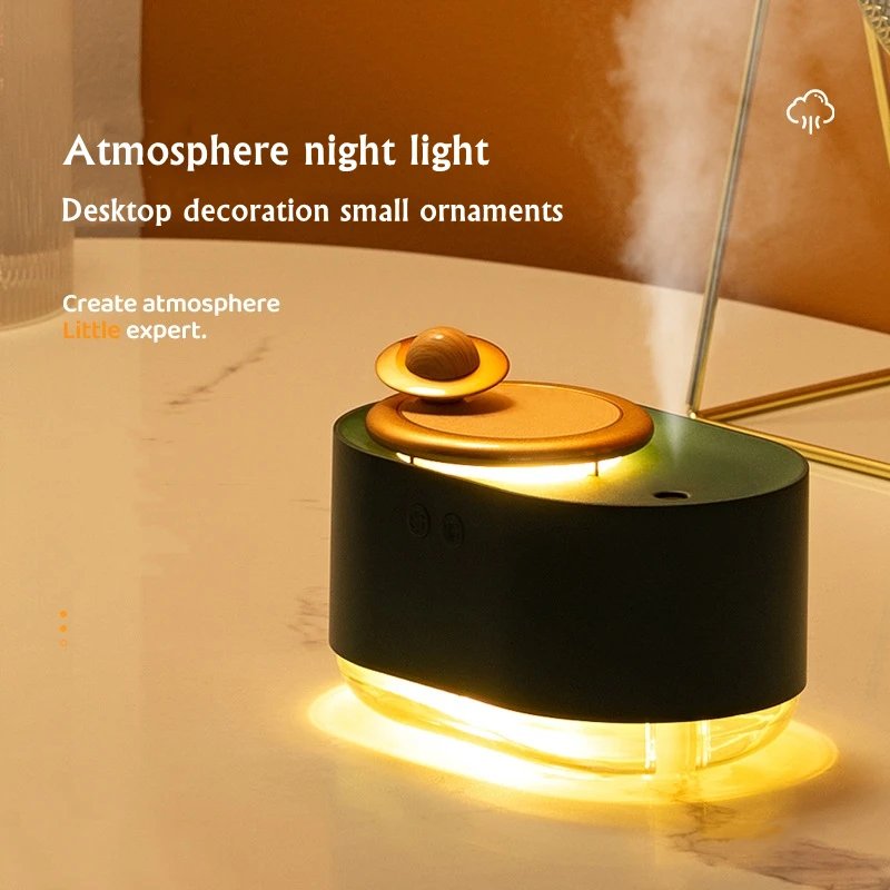 

300ml Rotating Planet Air Humidifier USB Wireless Aromatherapy Machine Creative Small Night Light Home Ultrasonic Atomizer