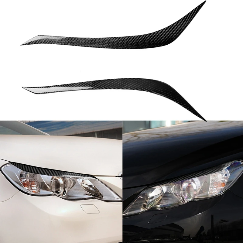 

for Toyota REIZ 2010-2012 Carbon Fiber Headlights Eyebrows Eyelids Cover Eyelash Head Light Lamp Stickers Accessories