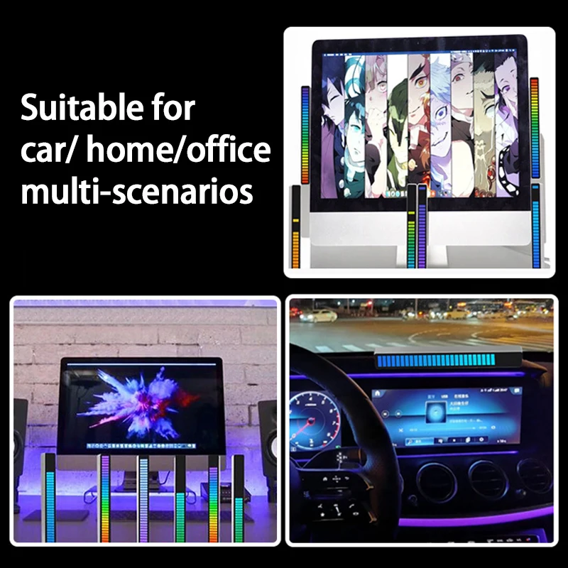 

RGB Voice-Activated Pickup Rhythm Light Smart Home Led Lamp For Home Car Music Level Indicator Car Desktop Light APP Control