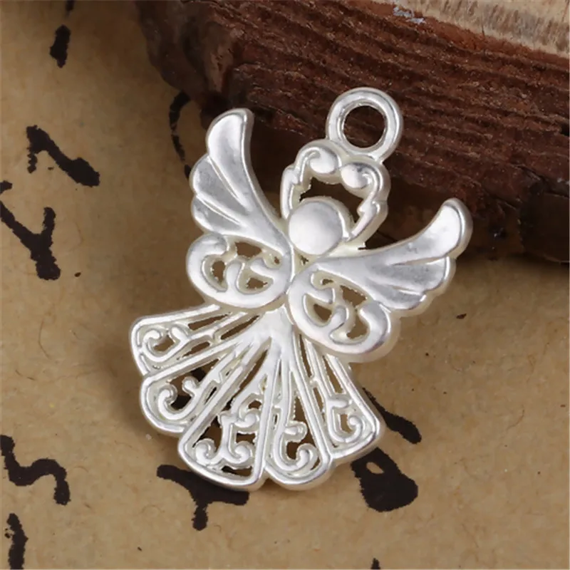 DoreenBeads Модные цинковый сплав подвески АНГЕЛ Матовый Золотой Матовый Серебряный цвет полые украшения для самодельных ювелирных изделий, 1 упаковка