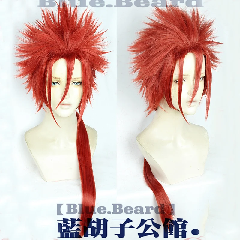FF7 финальная фантазия VII FFVII Reno 75 см красные длинные волосы из высокотемпературного волокна парик для косплея + шапочка для парика