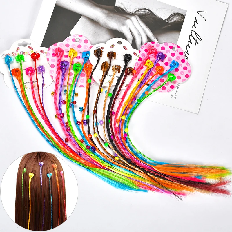 Аксессуары для волос девочек резинки Разноцветные длинные косички русалки