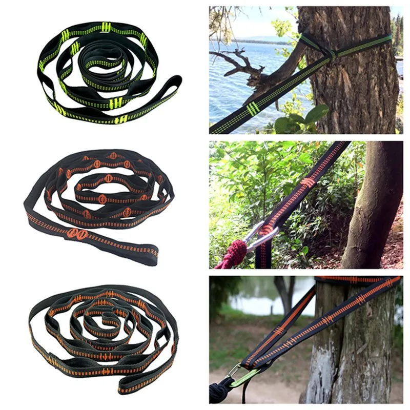 

20Outdoor Hammock Straps High Load-bearing Webbing Adjustable Tree Hanging Hammock Straps Climbing Rope Aerial Yoga Hammock Belt