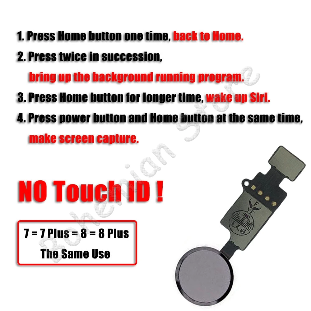 Новый обновленный универсальный кабель для iPhone 7 Plus 8 шлейф задней кнопки Home
