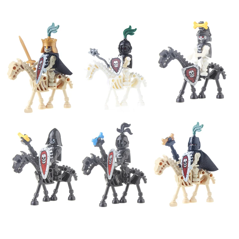 Ninja Skeleton Medieval Castle Knight Warriors Skeletons Building Blocks Strong Orcs Figures Collection Toys For Kids Gifts lego technic gears