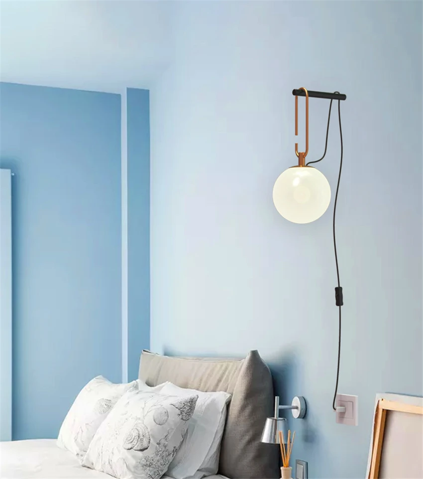 Современные Акриловые Настенные светодиодные светильники с абажуром