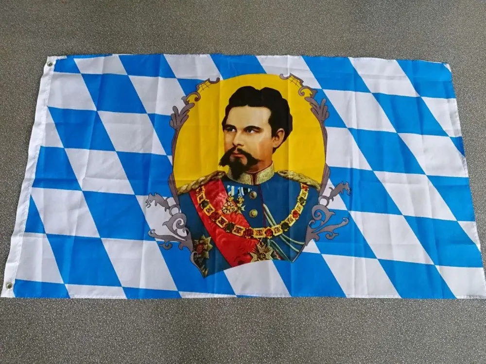 

90x150cm germany state bavaria king ludwig flag