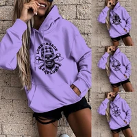autumn and winter new style hoodie sweater purple fashion harajuku style leisure sports soft polyester cotton texture pullover