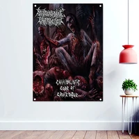 cannibal rock music banners flags scary bloody skeleton wall art vintage death metal artworks posters prints painting wall decor