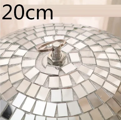 20cm 10 см 15 см 20 см отражающий стеклянный зеркальный шар Вращающийся Зеркальный отражающий стеклянный шар светильник для рождественской вечеринки диско декорации диджея - Цвет: 20cm