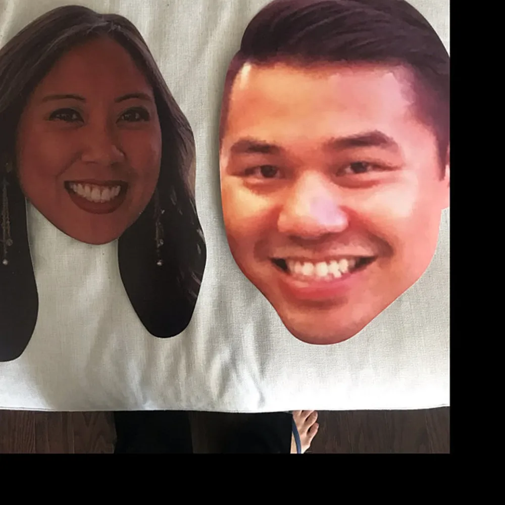 2 шт. пользовательские фанаты лица жениха невесты Fathead Свадебный большой головной