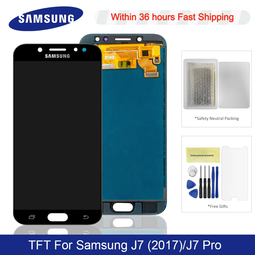 Регулируемая яркость TFT для 5,5 ''samsung Galaxy J7 ЖК+ сенсорный экран дигитайзер Замена для J7 Pro дисплей J730