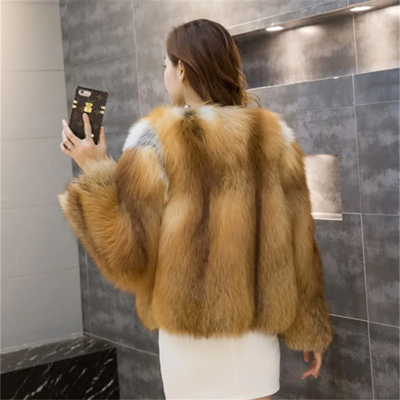 Luxury Natural Real Red Fox Fur Coats Women Winter Thick Warm Whole Skin Fox Genuine Fur Jacket enlarge