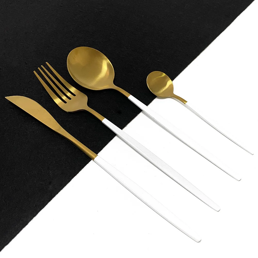 Набор золотых столовых приборов из нержавеющей стали 18/10 24 шт.|Столовые сервизы| |