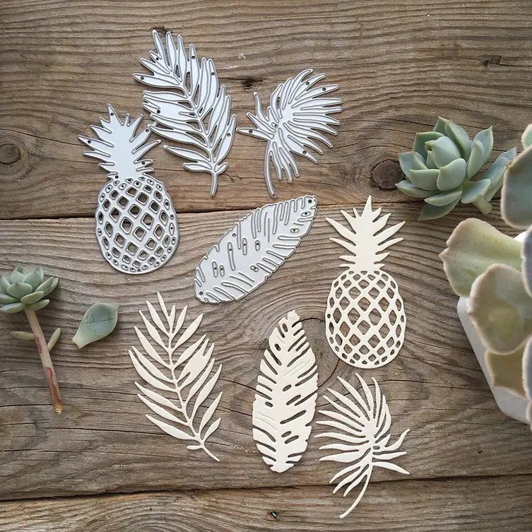 Инструменты для вырубки металла Piggy Craft для обрезки листьев ананаса на бумаге для скрапбукинга.
