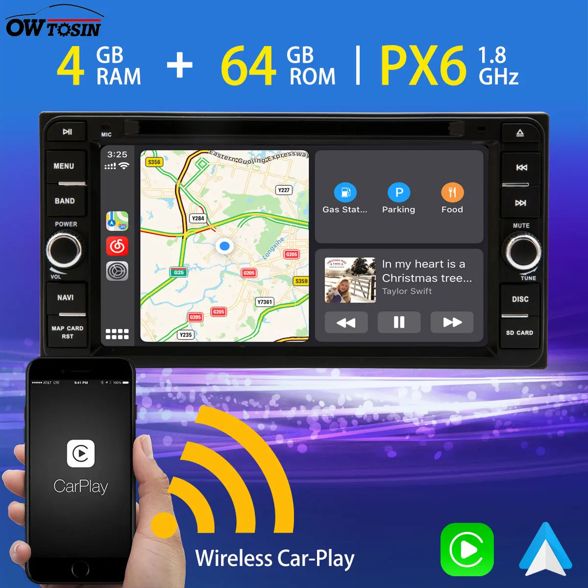 PX6 4G + 64G Android 10 Автомобильный мультимедийный плеер для Toyota Corolla EX Vitz Echo Terios Land Cruiser 100