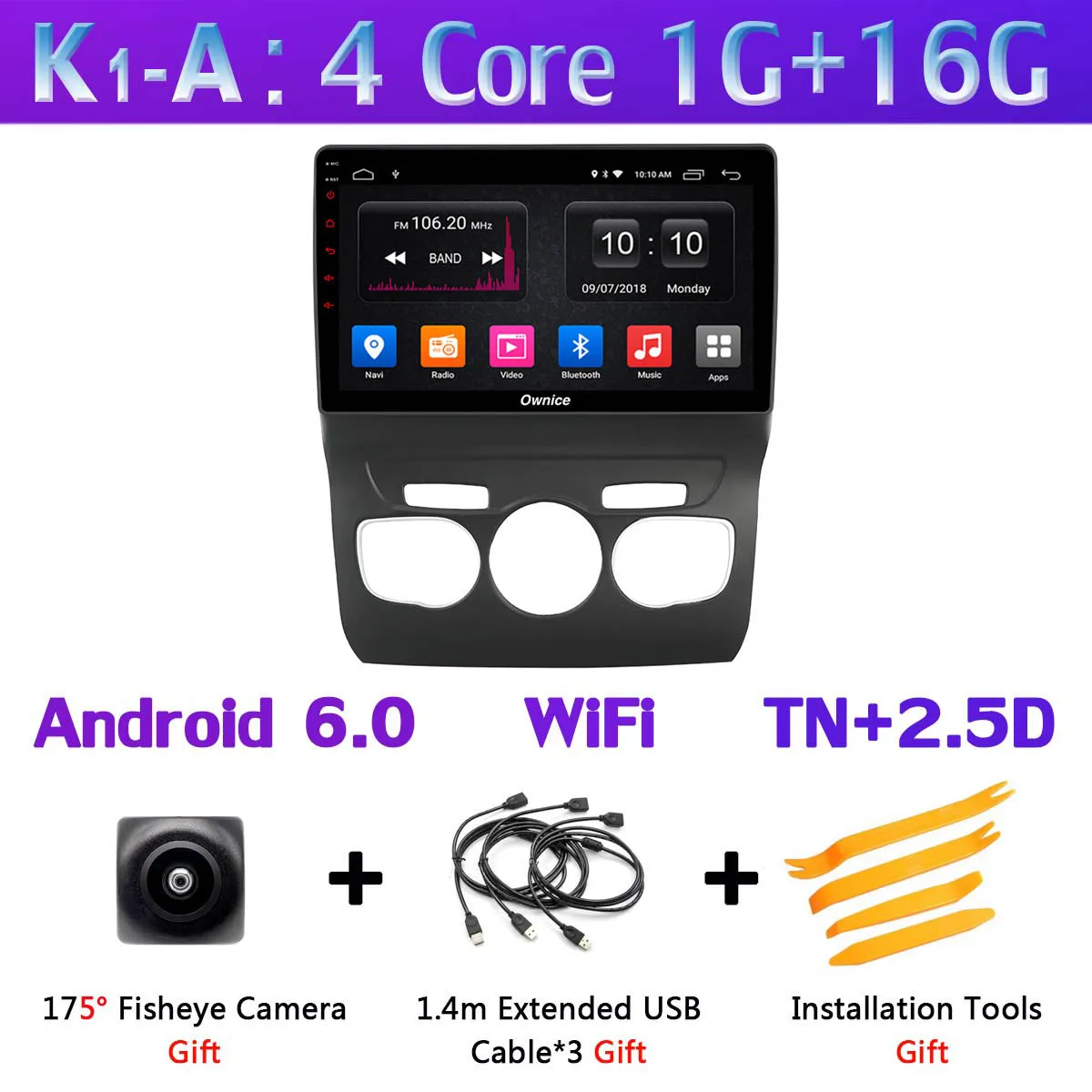 K1-A Панорамная камера 360 ° Автомобильный мультимедийный плеер Android 9,0 8 ядерный 4G+ 64G CarPlay DSP gps радио для Citroen C4 C4L DS4 2010 - Цвет: K1-A