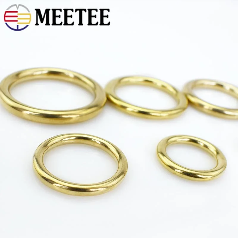 

5/10pcs Solid Brass Bag Belt O Rings Dog Collar Metal Buckles Key Chain Rings Saddle Harness Belt Snap Hooks DIY Leather Craft