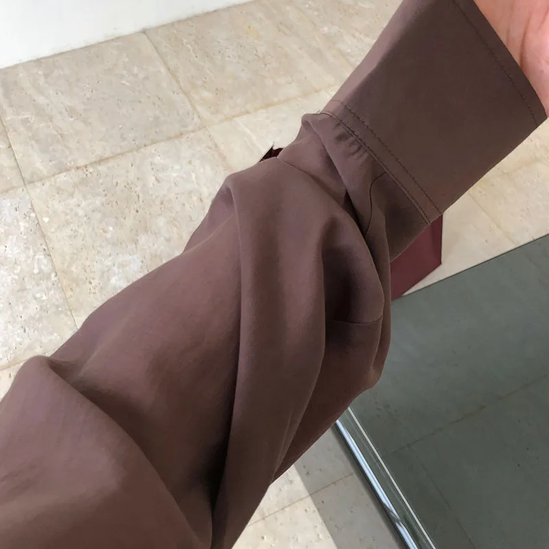 

Summer Long Sleeve Women Blouses 2021 Plus Size Turn-down Collar Shirt Casual Tops Artificial Silk Loose Sun Protection