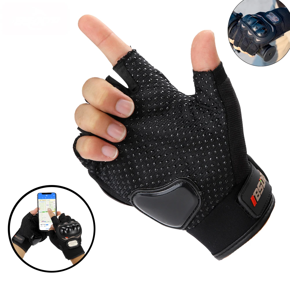 Four seasons universal motorcycle off-road riding waterproof Half finger gloves for Kawasaki ZX7R ZX1100 ZX-11 ZZR1200 ZRX1100 enlarge