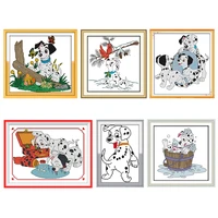dalmatian joy sunday stamped cross stitch kit patterns printed 14ct 11ct counted print handmade embroidery needlework home decor