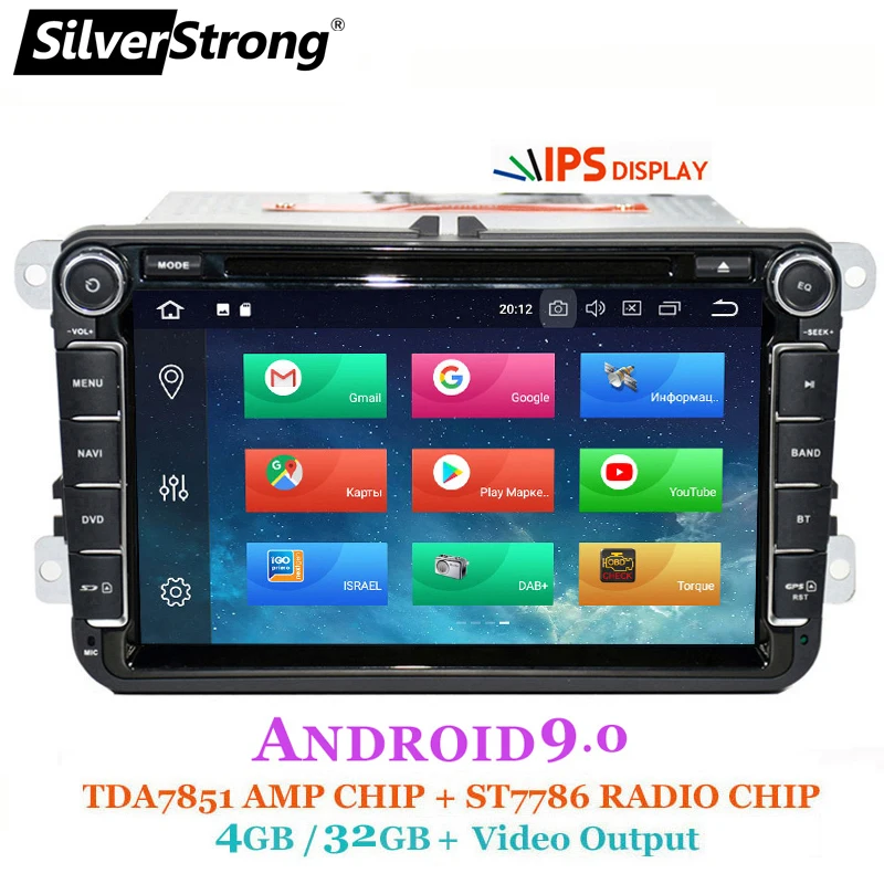 SilverStrong 4G+ 32G Android9.0VW автомобильный DVD TPMS для Volkswagen PASSAT для Golf MK6 Navi gps B5 B6 B7 801X5