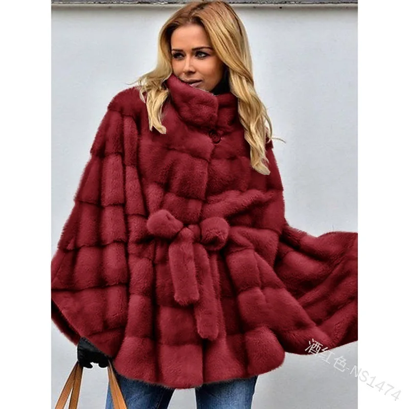 

Пальто Donsignet женское из искусственного меха, модная однотонная короткая парка с воротником-стойкой и регулируемой талией, осень