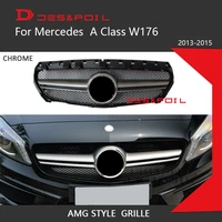 for mercedes a class w176 a45 amg style grille black silver front bumper racing grill a180 a200 a250 a220 a45 2013 2018