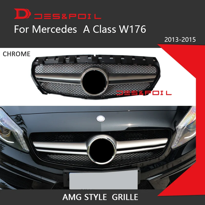 Решетка радиатора для Mercedes A Class W176 A45 AMG черный серебристый передний бампер