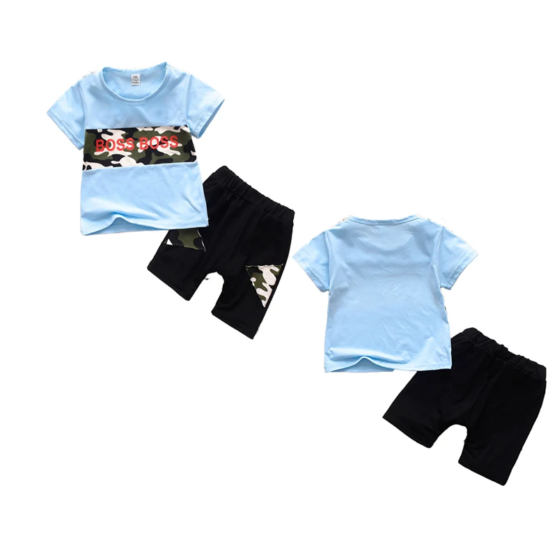 

Комплекты камуфляжной одежды для мальчиков Новинка 2021 года, летний модный топ и шорты для мальчиков детская одежда с надписью комплект для ...