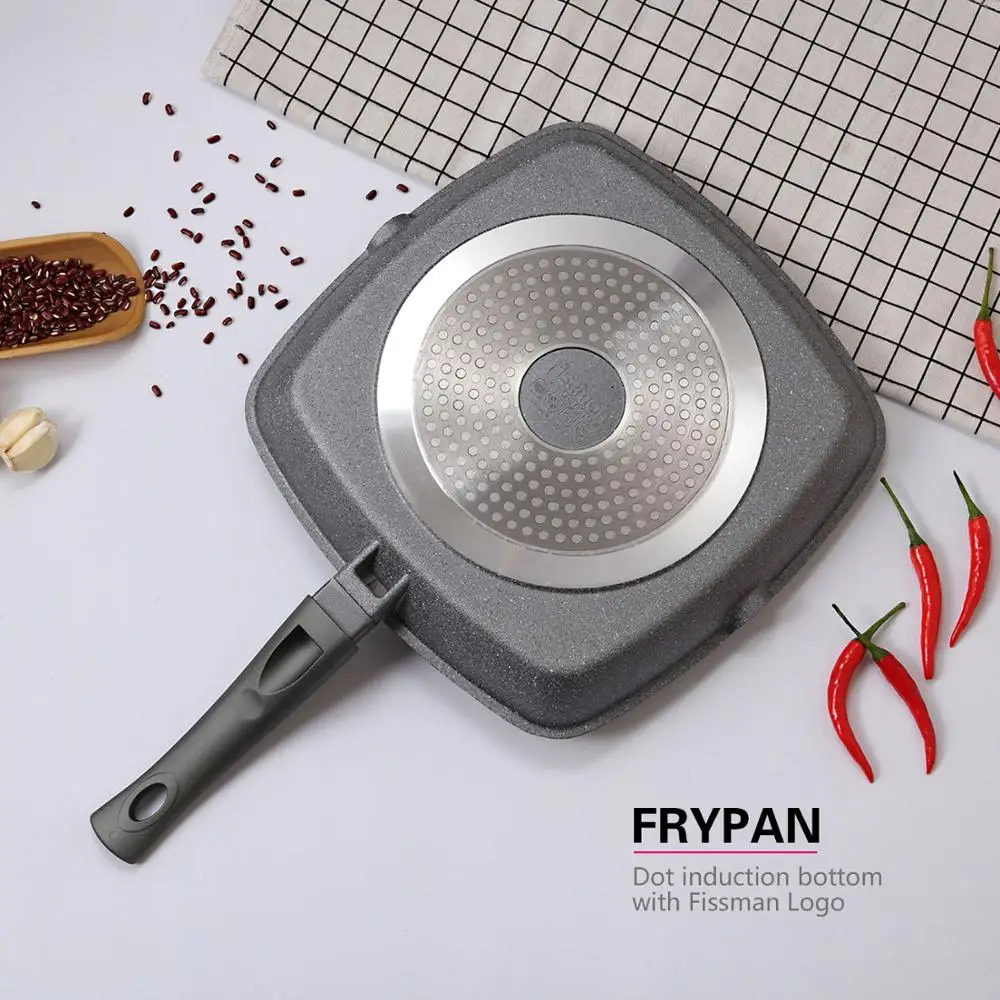 Fissman квадратная сковорода гриль антипригарная алюминиевая серия с антипригарным