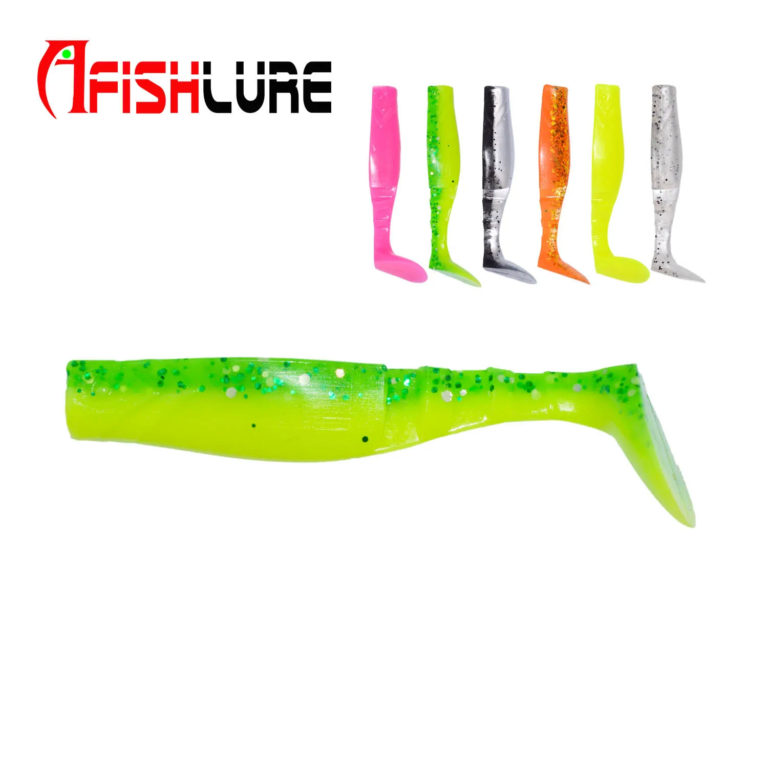 

Afishlure Lure Fishing Bait 60mm/2.8g 8pcs/bag T Tail Artificial Lure Worms Pesca Texas Rig
