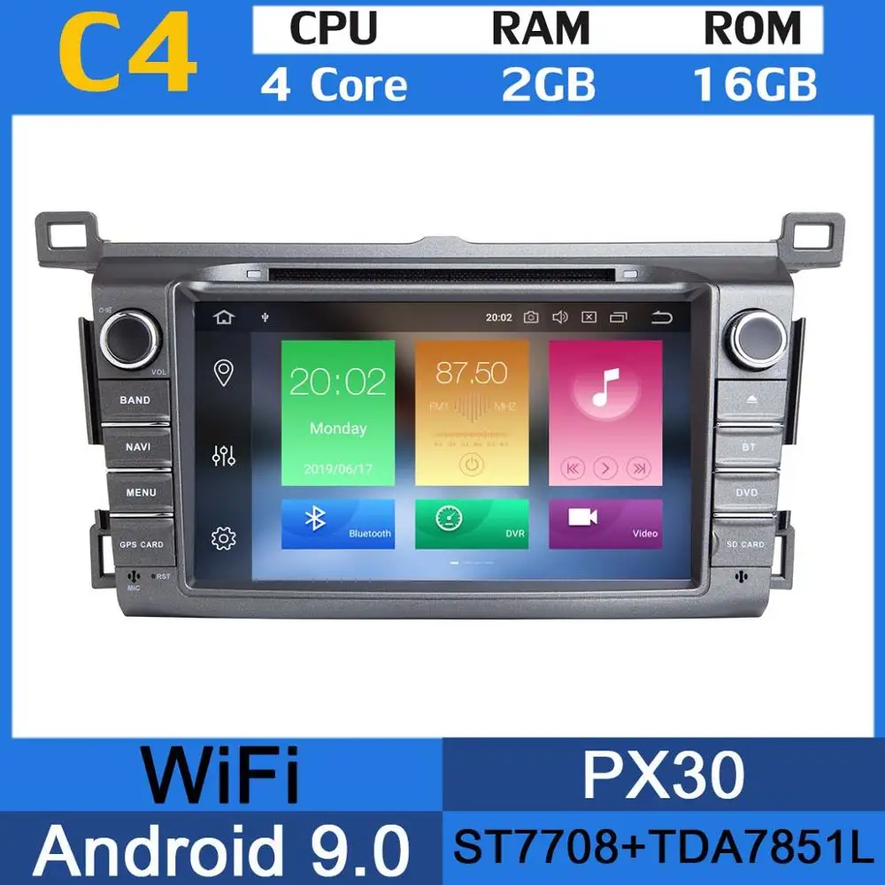4Core 2G RAM 16G GB " PX6 4 Гб+ 64 ГБ Android 9,0 Автомобильный мультимедийный dvd-радио GPS для Toyota RAV4 для Toyota Previa RAV 4 2012 2013 DSP CarPlay - Цвет: 4Core 2G RAM 16G GB